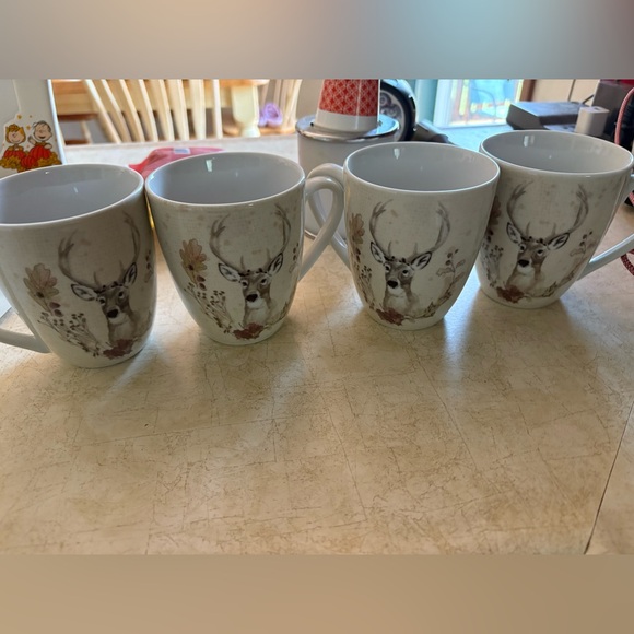 Pfaltzgraff Woodland Retreat Set of 4 coffee mugs EUC Deer Rustic  🦌 - Picture 5 of 9